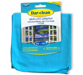 Microfibre nettoyage vitre Dar-clean 35*35 bleu