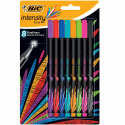 Pack de 8 stylos point fine BIC intensity couleurs assorties