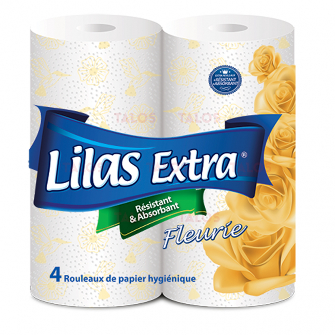 Papier toilette Lilas extra pack de 4 rouleaux - Talos