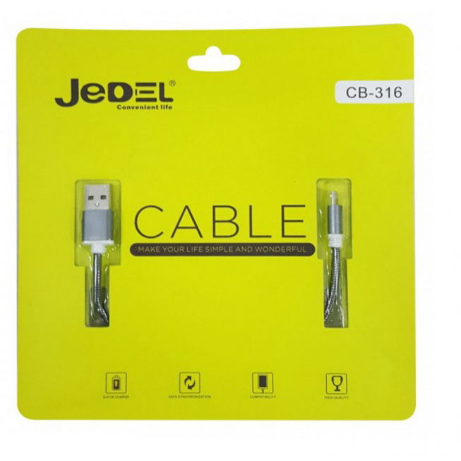 Cable JeDEL USB to Micro USB 2A Fast Data