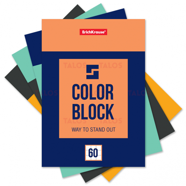Bloc-notes collé ErichKrause® Color Block A6 60 feuilles - Talos