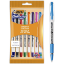 Lot de 8 stylos à encre gel BIC Gel-ocity Stic pointe fine 0,5 mm