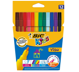 Pochette 12 feutres de coloriage BIC KIDS VISA 880