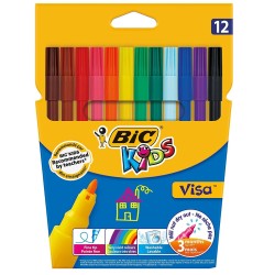 Pochette 12 feutres de coloriage BIC KIDS VISA 880