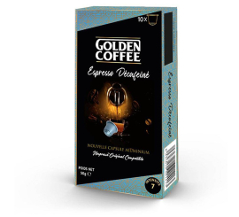 Paquet de 10 capsules compatibles Nespresso golden coffee decafeine