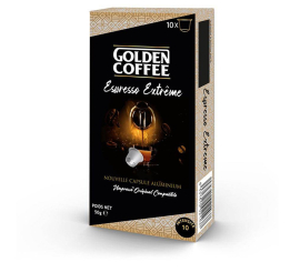 Paquet de 10 capsules compatibles Nespresso golden coffee extrême